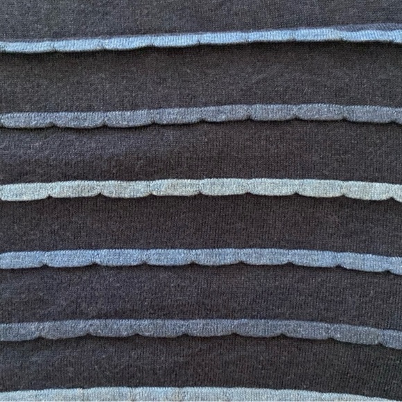 Chico's Touch of Cashmere with Raised Scalloped Stripes, Size Large - Picture 5 of 10